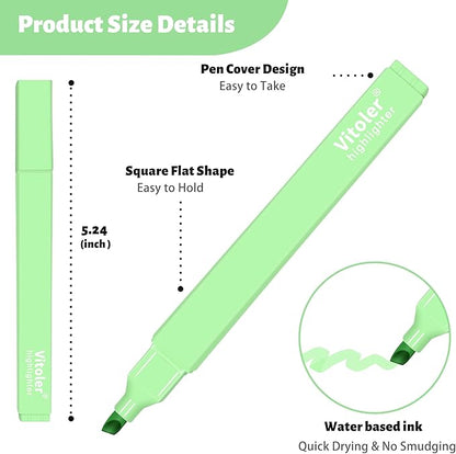 Aesthetic Highlighters,12pcs Chisel Tip Highlighter, Pastel Candy Colors, Cute Assorted Colors Highlighter, Bible Highlighters and Pens No Bleed for Bible Pages