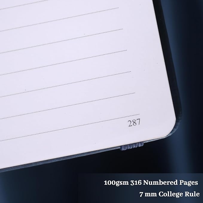 TIEFOSSI Lined Journal for Women Men, Vintage Notebooks with Bookmarks, Hardcover A5 College Ruled Notebook 316 Numbered Pages for Writing, Daily Journal for Work School, Note Taking