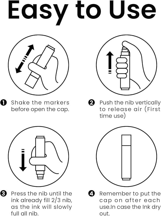 Thick White Jumbo Poster Markers: 3 Pcs 15mm Wide Tip Large Acrylic Paint Pens Big Permanent Markers Calligraphy Marker for Rock Painting, Sign, Canvas, Glass, Wood, Ceramic