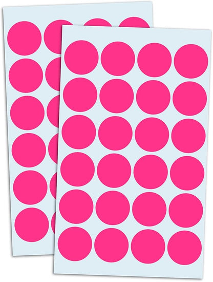 1200 Pack, 1" Round Dot Stickers Circle Labels - Pink