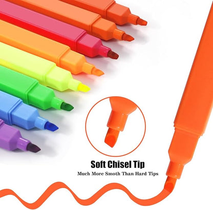 Vitoler Highlighters, 8Pcs Assorted Colors Highlighters,Soft Chisel Tip for Book,Bible Study Supplies Accessories,School Office Use, Teacher Supplies