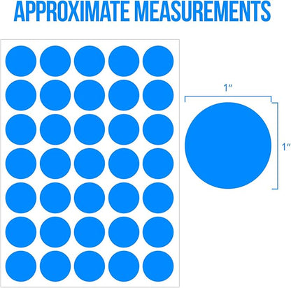 1400 PCS,1IN Round Colored Dot Stickers Labels - 8 Assorted Colors, for Office, School, Moving, Home