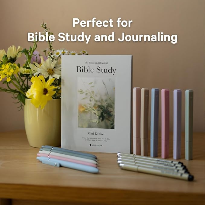 ALABASTER Co. - No Bleed Pastel Highlighter Set, 6 Pcs, Chisel Tip, Muted Pastel Colors, Bible Study Supplies