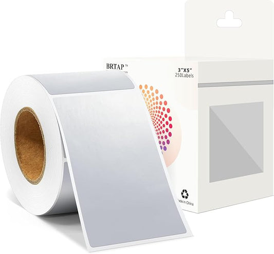 Rectangular Color Coding Packing Labels 3X5 Inch 250 Per Roll, Silvery Moving Stickers for Boxes Color Coded, Packing Labels Stickers for Inventory Warehouse