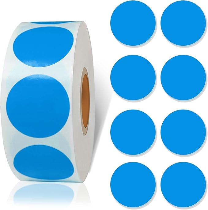 Starboling 800Pcs 1 Inch Blue Round Color Coding,Dot Stickers Labels,Can Writing for Office,Student Classroom and Other Scenarios