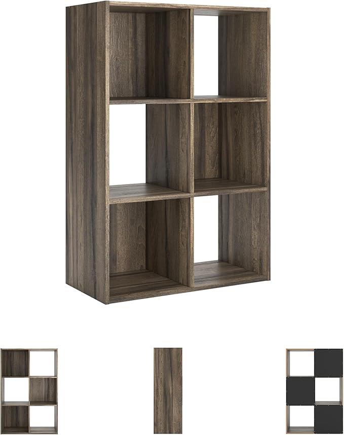 Signature Design by Ashley Shallifer 6 Cube Storage Organizer or Bookcase, Brown