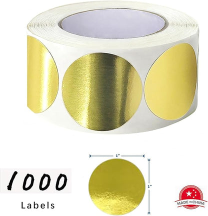 SHYGO® 1“ Gold Circle Dot Stickers Color Coding Labels, 1000PCS 2 Rolls