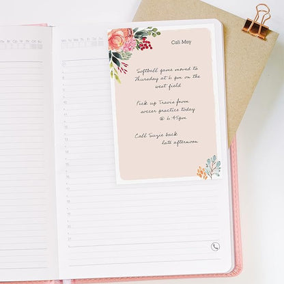 Bright Floral Personalized Sticky Note Pads / 4" x 6" Custom Sticky Notes/Set of 3 Modern Pads / 50 Sheets Per Pad