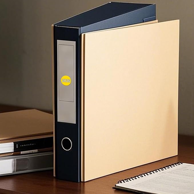 500 PCS 2026 Year Stickers 1 Inches Round Coded Colored Vinyl Dot Labels Self Adhesive Waterproo Tabs for File Folders Journal Planners Scrapbooking DIY