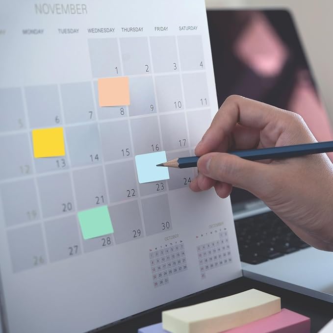 PATIKIL Clear Index Sticky Tabs, 480 Pcs Medium Transparent Sticky Notes Bookmarks Planner Stickers Page Tabs for Office Notebooks File Folder Ledger Book, Classic 6 Colors