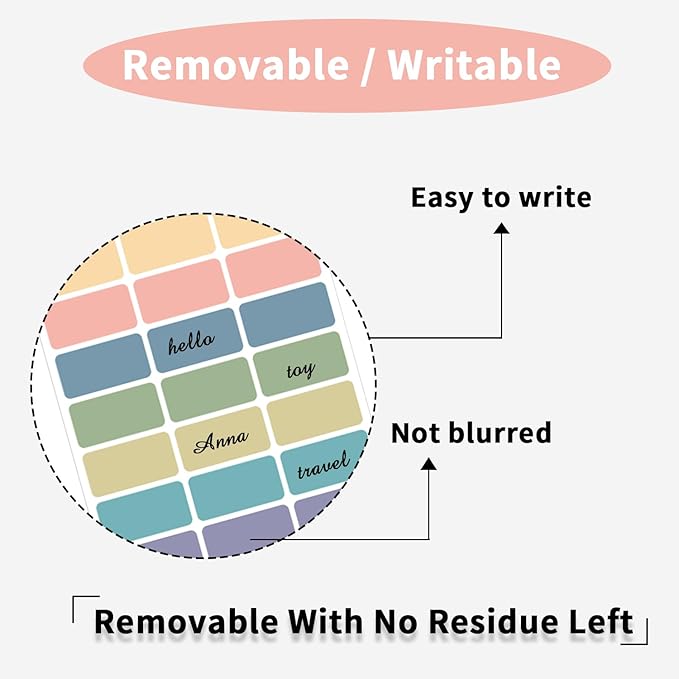 STARLIBOO Removable Freezer Labels, 1x2 Inch Color Coding Removable Label for Food Containers, 360 Freezer Stickers Tape to Write on/Waterproof/Easy Peel Off(8 Colors Morandi)