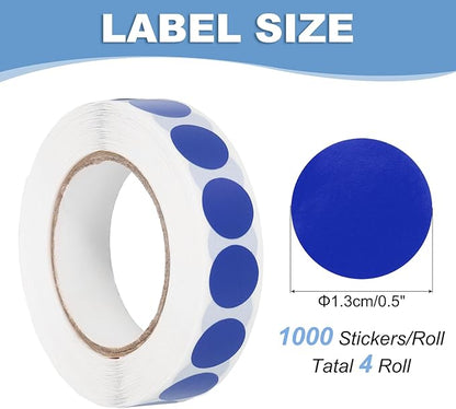PATIKIL Colored Dot Stickers 1/2", 4000 Pcs Color Coding Labels Blank Circle Stickers Adhesive Round Price Labels for Inventory Office Garage Classroom, Sapphire Blue
