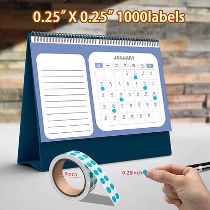 PARLAIM 0.25 Inch Color-Code Dot Stickers,1000 Stickers Circle Colorful Coding Label Sticker for Office Classroom Teal