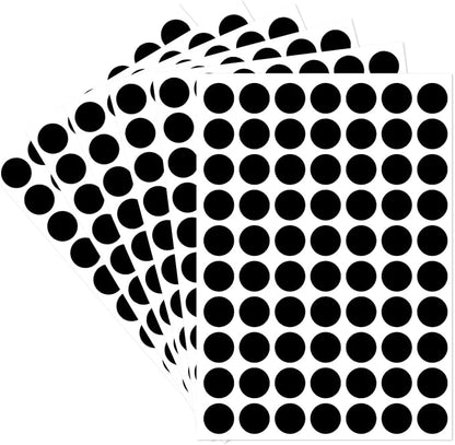 Starboling Dot Stickers - 1400pcs Black Circle Labels, 1/2 Inch Round Stickers for Office, Classroom, Garage Sale