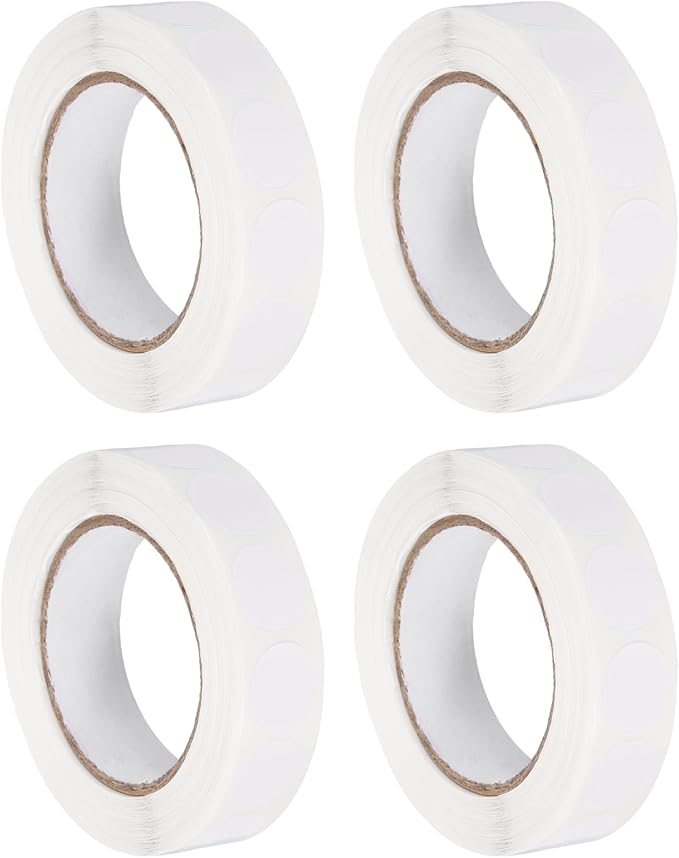PATIKIL Colored Dot Stickers 1/2", 4000 Pcs Color Coding Labels Blank Circle Stickers Adhesive Round Price Labels for Inventory Office Garage Classroom, White