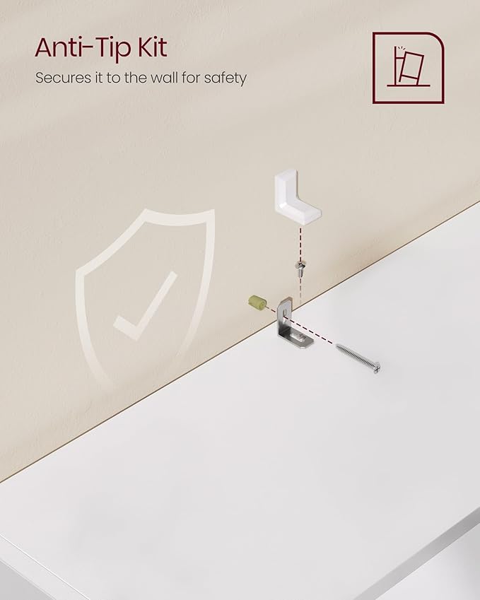 VASAGLE Custos Collection - Bookshelf, 3-Tier Bookcase, Book Shelf, Open Storage Shelf, 9.4 x 31.5 x 32 Inches, for Living Room, Home Office, Dinning Room, Cloud White ULBC173T14