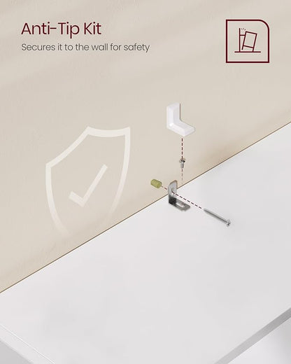 VASAGLE Set of 2 Bookshelves, 30 Inches Wide, 5-Tier Open Bookcases with Adjustable Storage Shelves, Floor Standing Units, Cloud White ULBC175T14-2