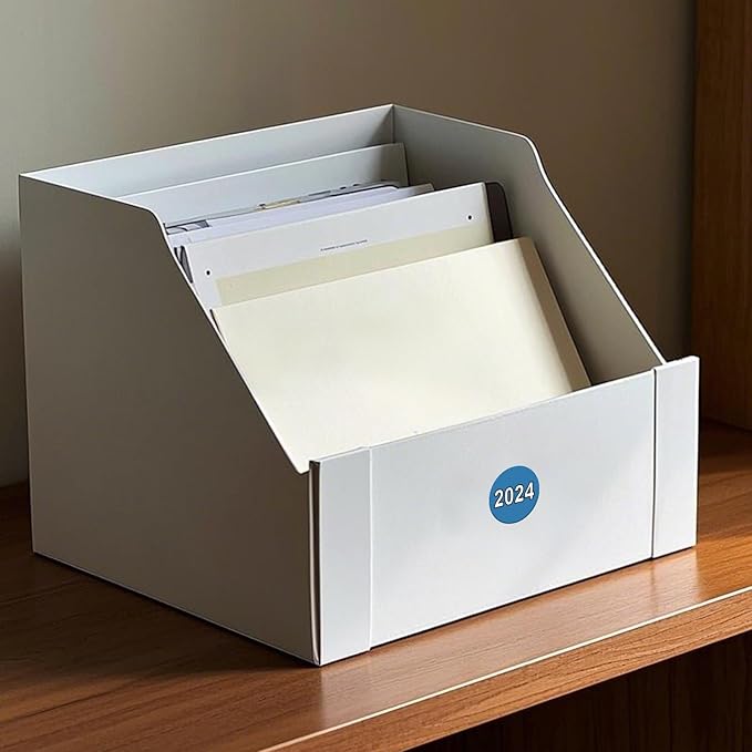 500 PCS 2024 Dot Stickers Roll 1 Inches Round Vinyl Color Coded New Year Labels Self Adhesive Waterproof Bookmarks for File Folders Charts Planner Organization Number Tabs