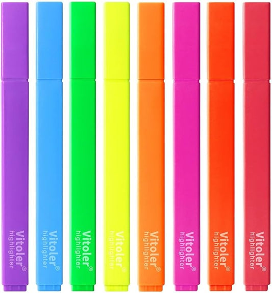 Aesthetic Highlighters, 8 Pack Assorted Colors,Pastel Highlighters Set, Bible Journaling Highlighter for Marker, Colored School Supplies