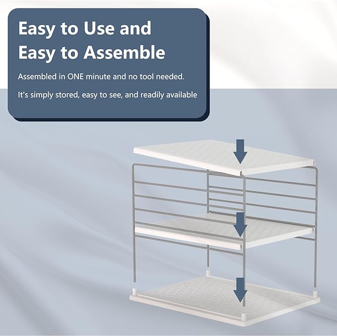 Pantry Organizers and Storage, Foil and Plastic Wrap Organizer- Divided Compartment Holder for Aluminum Foil&Wraps&Baggie Boxes, Upgraded Shelf Organizer for Pantry Organizer, Pantry Storage