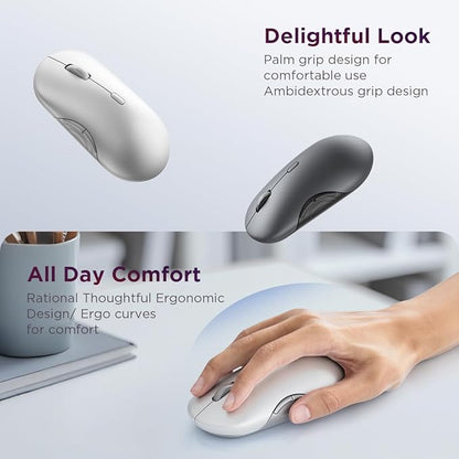 Lenovo 700 Multi-Device Wireless Mouse, Bluetooth or 2.4 GHz USB-A Connection, Connect up to 3 Devices, 36 Month Battery Life, Seashell