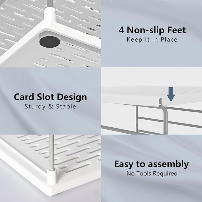 Pantry Organizers and Storage, Foil and Plastic Wrap Organizer- Divided Compartment Holder for Aluminum Foil&Wraps&Baggie Boxes, Upgraded Shelf Organizer for Pantry Organizer, Pantry Storage