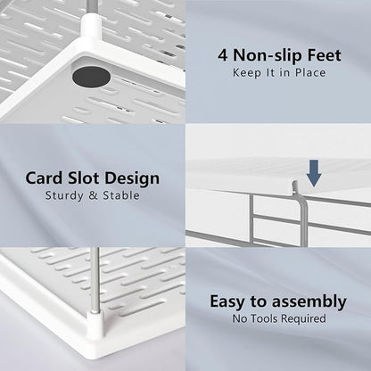 Pantry Organizers and Storage, Foil and Plastic Wrap Organizer- Divided Compartment Holder for Aluminum Foil&Wraps&Baggie Boxes, Upgraded Shelf Organizer for Pantry Organizer, Pantry Storage