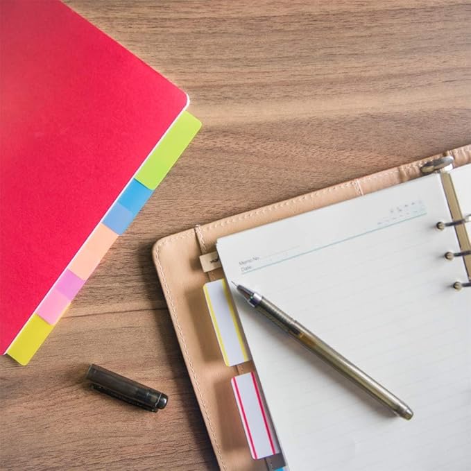 KICNIC Sticky Tabs 1 Inch, 720pcs Book Tabs, Colored Page Markers Self Adhesive, Repositionable Note Tabs for Documents, Books, Paper, Notebooks, Filing and Folders [36 Sets, 10 Colors]