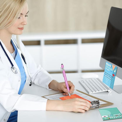 Geyee 24 Pcs Nurse Sticky Notes with Funny Pens Fun Notepads for Adults Coworkers Nurse 3 x 4 Inch to Do List Notepads with Sayings Pen for Lab Week Gifts Teacher Office Supplies