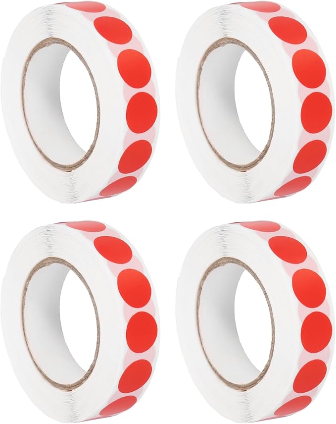 PATIKIL Colored Dot Stickers 1/2", 4000 Pcs Color Coding Labels Blank Circle Stickers Adhesive Round Price Labels for Inventory Office Garage Classroom, Carmine