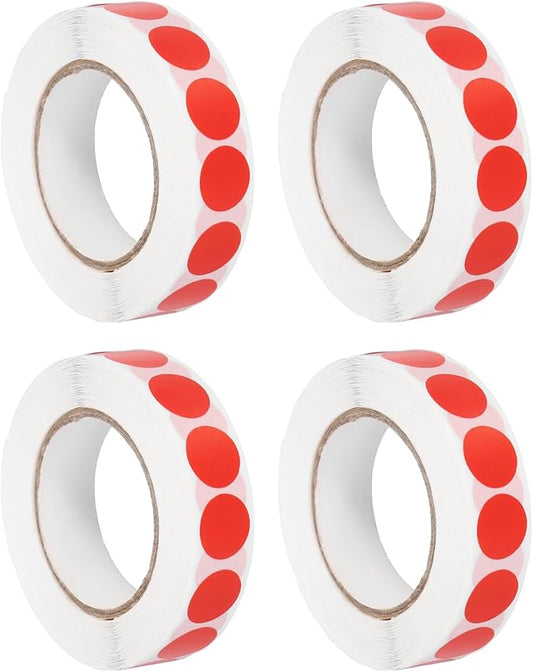 PATIKIL Colored Dot Stickers 1/2", 4000 Pcs Color Coding Labels Blank Circle Stickers Adhesive Round Price Labels for Inventory Office Garage Classroom, Carmine