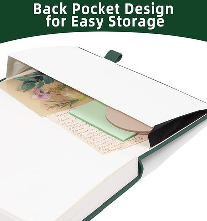 Lined Journal Notebook 365 Pages, A5 Leather Journals for Writing Women & Men, Hardcover Notebook with 100GSM Thick Paper, Daily Journal Notebook for Travel, Work, School, Note Taking, College Ruled