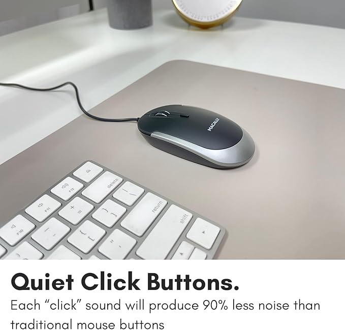 Macally USB Type C Mouse - Slim & Compact Design - USB C Mouse for MacBook Pro iMac PC etc. - Simple 3 Button & Scroll Wheel Layout with DPI Switch - Comfortable Plug & Play Apple Wired Mouse USBC