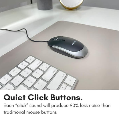 Macally USB Type C Mouse - Slim & Compact Design - USB C Mouse for MacBook Pro iMac PC etc. - Simple 3 Button & Scroll Wheel Layout with DPI Switch - Comfortable Plug & Play Apple Wired Mouse USBC