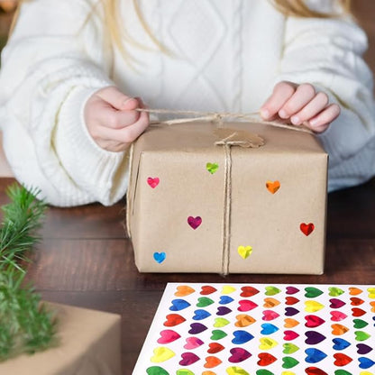 2070 Pcs Heart Stickers - Sparkly Holographic & Glitter Foil for Kids Reward & DIY Decoration