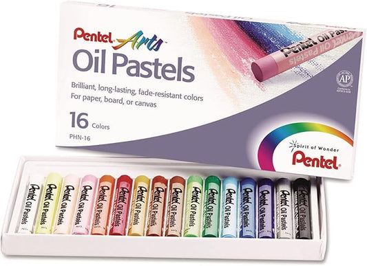 Pentel Arts Oil Pastels, 16 Color Set (PHN-16)
