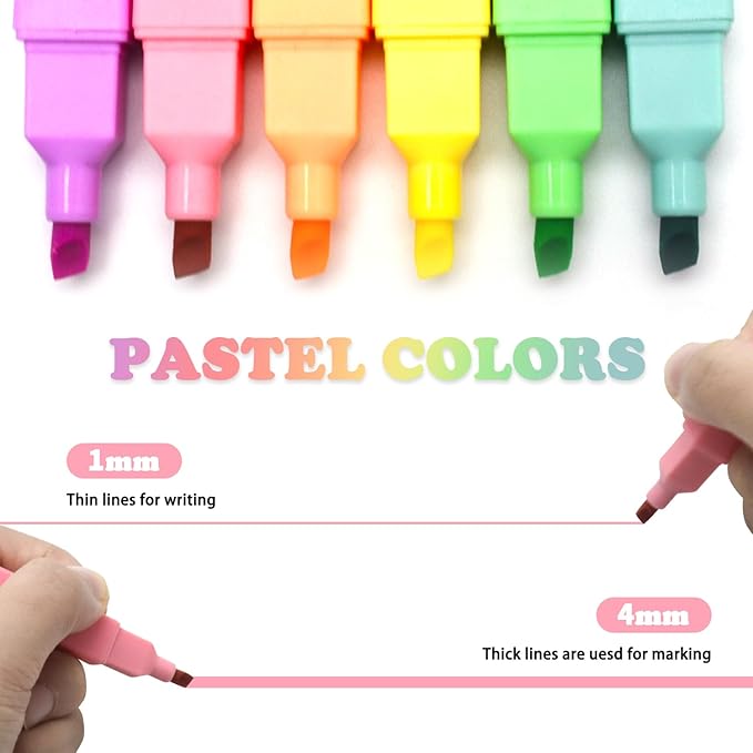 Vitoler Highlighters Assorted Colors,12 Pack Chisel Tip Highlighter Pens,No Bleed Highlighters for School Office Supplies
