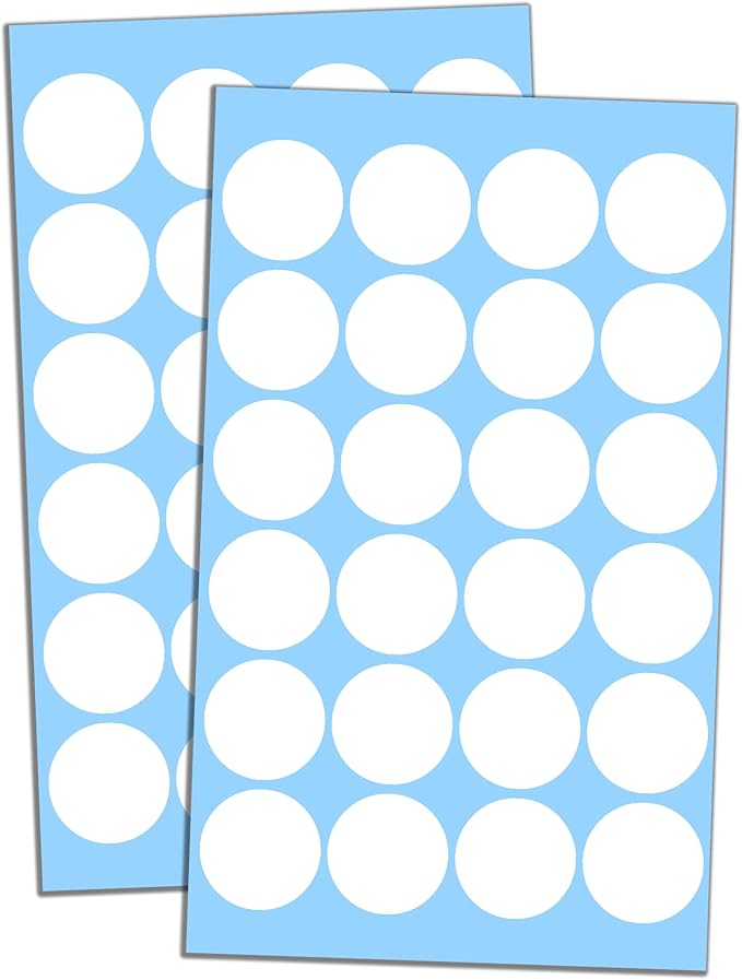 1200 Pack, 1" Round Dot Stickers Circle Labels - White