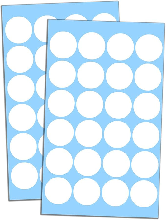 1200 Pack, 1" Round Dot Stickers Circle Labels - White