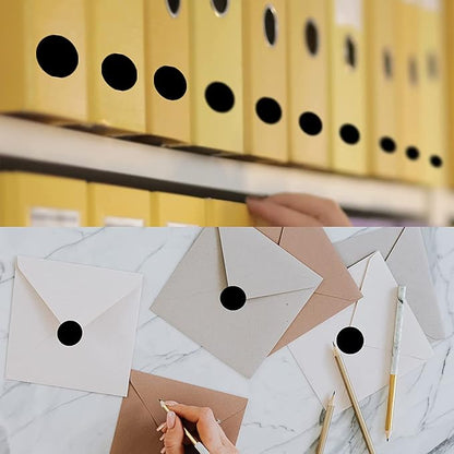 Starboling 800Pcs 1 Inch Black Round Color Coding,Dot Stickers Labels,Can Writing for Office,Student Classroom and Other Scenarios