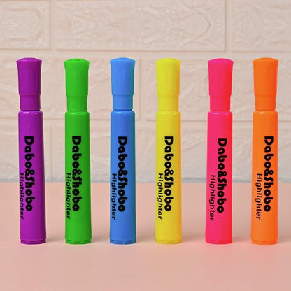 Dabo & Shobo Highlighters Set of 24,Colored Markers And Beautiful Combination Set Liquid Ink Fast Drying And Not Easy To Fade Are Suitable For Classroom, Office And Shop Short Style