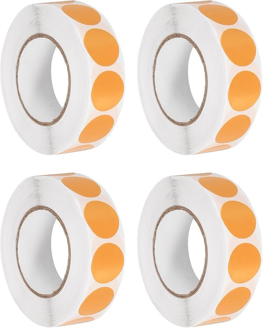 PATIKIL Colored Dot Stickers 3/4", 4000 Pcs Color Coding Labels Blank Circle Stickers Adhesive Round Price Labels for Inventory Office Garage Classroom, Bright Orange