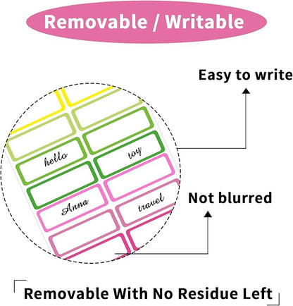 STARLIBOO Removable Labels, Removable Colored Labels Stickers,1x3 Inch Rectangular Stickers, Water/Oil/Tear Resistant for Food Containers/Classroom/Storage (8 Colors, 240 Labels)