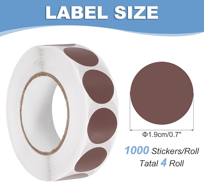 PATIKIL Colored Dot Stickers 3/4", 4000 Pcs Color Coding Labels Blank Circle Stickers Adhesive Round Price Labels for Inventory Office Garage Classroom, Crimson