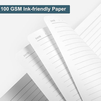 CAGIE Lined Journal Notebook, 320 Pages College Ruled Notebook, 100 Gsm Paper Thick Journal, B5 Hardcover Leather Journals for Writing Women Men, 7.6x10 In, Blue