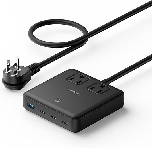 TESSAN Charging Station PD 100W for Multiple Devices, 6-in-1 USB C Charger Block Compatible with iPhone 16/15, MacBook, Charging Dock with 3 USB-C, 1 USB-A & 2 AC, Home Office Travel Accessories