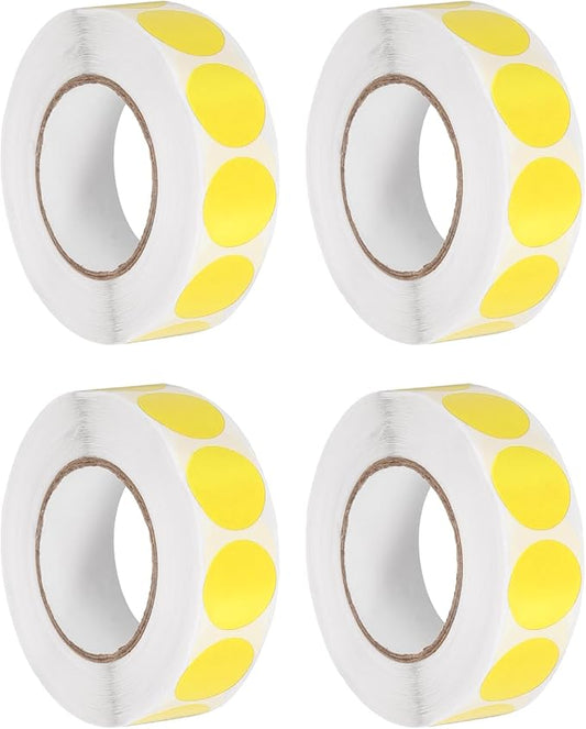 PATIKIL Colored Dot Stickers 3/4", 4000 Pcs Color Coding Labels Blank Circle Stickers Adhesive Round Price Labels for Inventory Office Garage Classroom, Yellow