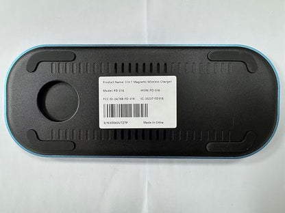 3 in 1 Fast Wireless Charger Stand for iPhone, Foldable Travel Charging Station for Magsafe for iPhone 17/Air/16/15/14/13/12 Series, Apple Watch Series, AirPods pro/2/3/4, 2025 Christ mas Gifts (Blue)