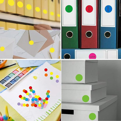 1" Colored Red Dot Stickers Circle Color Coding Labels, 500 PCS Color Coded Label Sticker for Office, Student Classroom