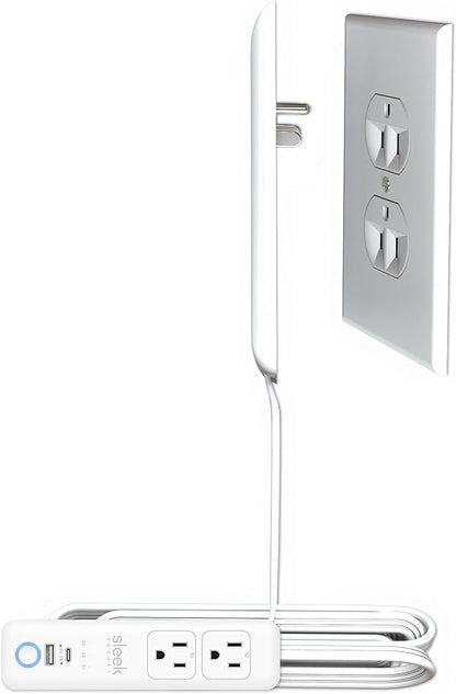 Smart Sleek Socket: Universal Outlet Concealer with Wi-Fi Smart Power Strip